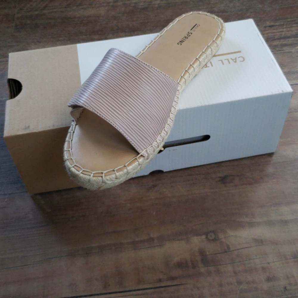 Light pink slide espadrilles
